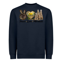 Navy Peace Love Meerkats Heavyweight Sweatshirt - LillyAllenDesigns