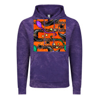Cloud Purple halloween witch hats leopard seamless pattern Vintage Hoodie - BundleAndBundleShop