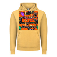 Vintage Mustard halloween witch hats leopard seamless pattern Vintage Hoodie - BundleAndBundleShop