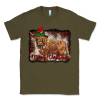Army Green merry christmas highland cow Classic Tee - BarkalooDesign