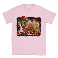 Bubblegum Pink merry christmas highland cow Classic Tee - BarkalooDesign