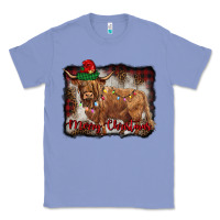Colony Blue merry christmas highland cow Classic Tee - BarkalooDesign