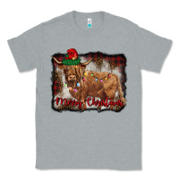 Heather Grey merry christmas highland cow Classic Tee - BarkalooDesign