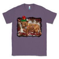Lavender merry christmas highland cow Classic Tee - BarkalooDesign