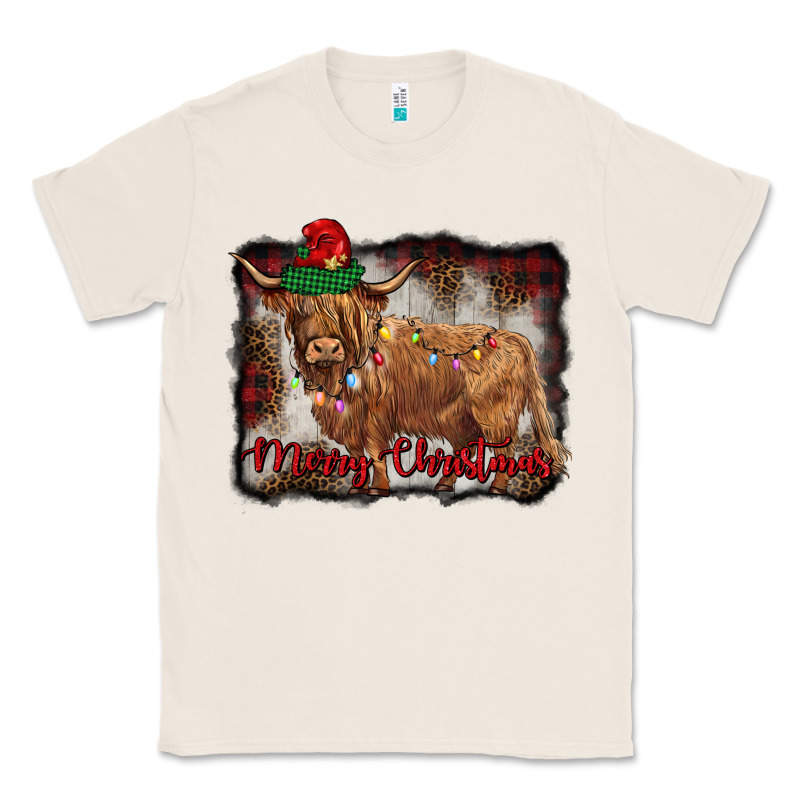 Merry Christmas Highland Cow Classic Tee by BarkalooDesign | Teevron