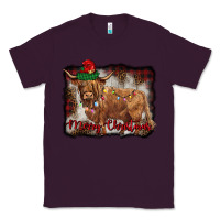 Plum merry christmas highland cow Classic Tee - BarkalooDesign
