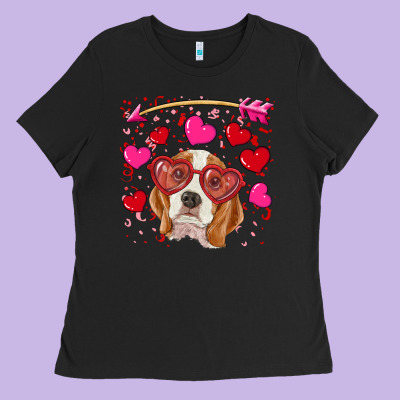 Valentine's Day  Beagle Ladies Tee Designed By Ranaportraitstore