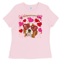 Bubblegum Pink valentine's day  beagle Ladies Tee - RanaPortraitStore