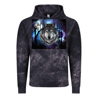 Cloud Black wolf and full moon Vintage Hoodie - RanaPortraitStore