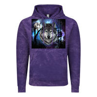 Cloud Purple wolf and full moon Vintage Hoodie - RanaPortraitStore