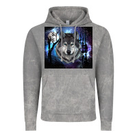 Cloud Rock wolf and full moon Vintage Hoodie - RanaPortraitStore