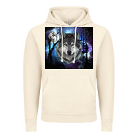Vintage Artic wolf and full moon Vintage Hoodie - RanaPortraitStore