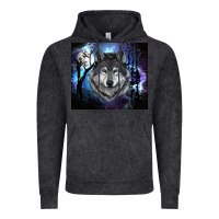 Vintage Black wolf and full moon Vintage Hoodie - RanaPortraitStore
