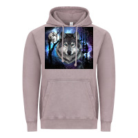 Vintage Zinc wolf and full moon Vintage Hoodie - RanaPortraitStore