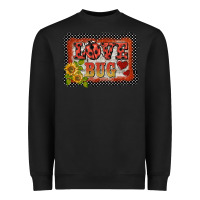Black ladybug  love bug backround Heavyweight Sweatshirt - BarkalooDesign
