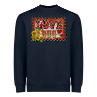 Navy ladybug  love bug backround Heavyweight Sweatshirt - BarkalooDesign