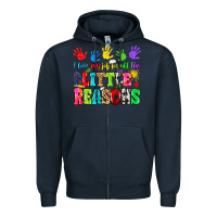 Navy I love my job for all the little reasons Zipper Hoodie - MaliasSmallBusiness
