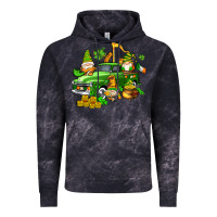 Cloud Black st patricks gnomes  with farm truck Vintage Hoodie - AdoDesignShop