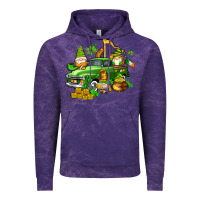 Cloud Purple st patricks gnomes  with farm truck Vintage Hoodie - AdoDesignShop