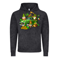 Vintage Black st patricks gnomes  with farm truck Vintage Hoodie - AdoDesignShop