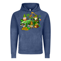 Vintage Denim st patricks gnomes  with farm truck Vintage Hoodie - AdoDesignShop