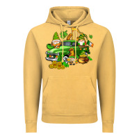 Vintage Mustard st patricks gnomes  with farm truck Vintage Hoodie - AdoDesignShop