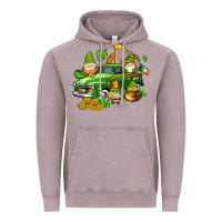 Vintage Zinc st patricks gnomes  with farm truck Vintage Hoodie - AdoDesignShop