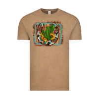 Vintage Coffee cactus sunflower cowhide horseshoe  background Vintage Tee - Artiststas