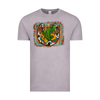 Cactus Sunflower Cowhide Horseshoe  Background Vintage Tee | Teevron