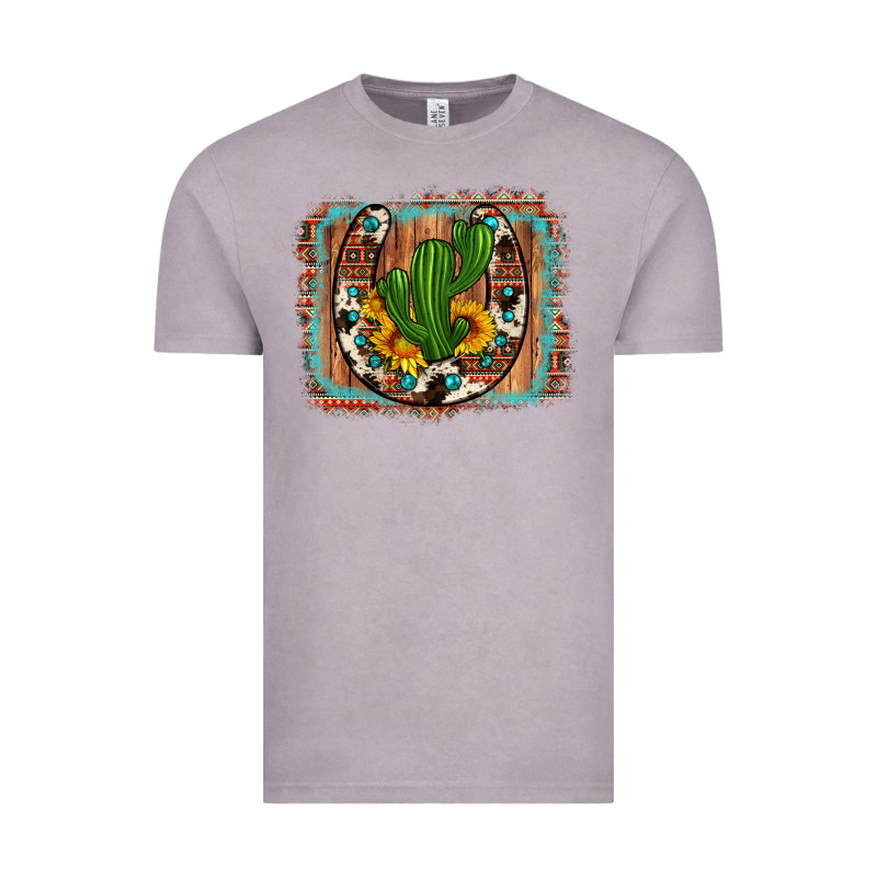 Cactus Sunflower Cowhide Horseshoe  Background Vintage Tee by Artiststas | Teevron