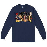 Navy softball sister Long Sleeve Tee - MaliasSmallBusiness