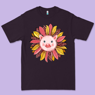 Pig Sunflower Premium Tee Designed By Ranaportraitstore