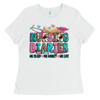 White nursing diaries no sleep no money no life Ladies Tee - Zillion Design Studio