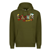 Army Green Christmas Teacher Premium Hoodie - NancyCooperArtShop