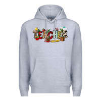 Heather Grey Christmas Teacher Premium Hoodie - NancyCooperArtShop