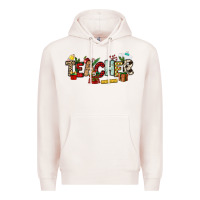 Pale Pink Christmas Teacher Premium Hoodie - NancyCooperArtShop