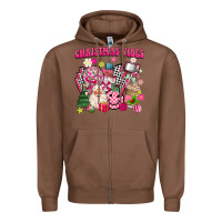 Chestnut retro pink christmas vibes Zipper Hoodie - MaliasSmallBusiness