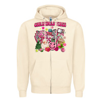 Sandshell retro pink christmas vibes Zipper Hoodie - MaliasSmallBusiness