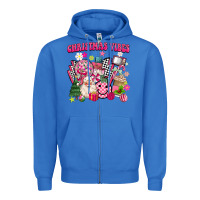True Royal retro pink christmas vibes Zipper Hoodie - MaliasSmallBusiness
