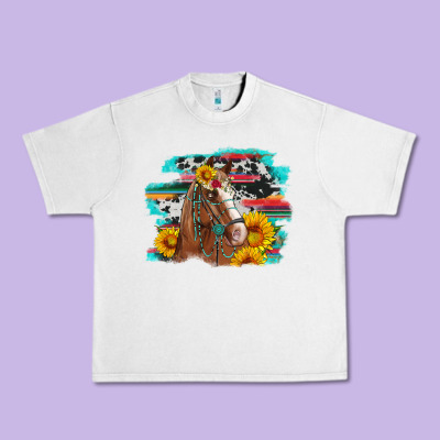 Horse With Sunflowers Urban Heavy Tee Designed By Artiststas