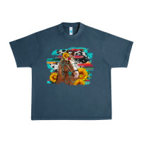 Midnight Navy horse with sunflowers Urban Heavy Tee - Artiststas