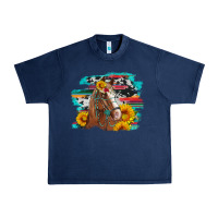 Navy horse with sunflowers Urban Heavy Tee - Artiststas