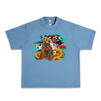 Pebble Blue horse with sunflowers Urban Heavy Tee - Artiststas