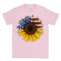 Bubblegum Pink american flag sunflower Classic Tee - Jasminsmagicworld