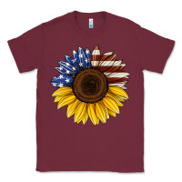 Burgundy american flag sunflower Classic Tee - Jasminsmagicworld