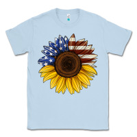 Dusty Blue american flag sunflower Classic Tee - Jasminsmagicworld