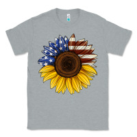 Heather Grey american flag sunflower Classic Tee - Jasminsmagicworld