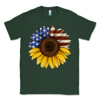 Sports Green american flag sunflower Classic Tee - Jasminsmagicworld