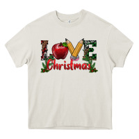 Cream love christmas teacher Heavy Core Tee - RanaPortraitStore