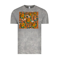 Cloud Rock sunflower turquoise leopard cowhide horseshoe Vintage Tee - Artiststas